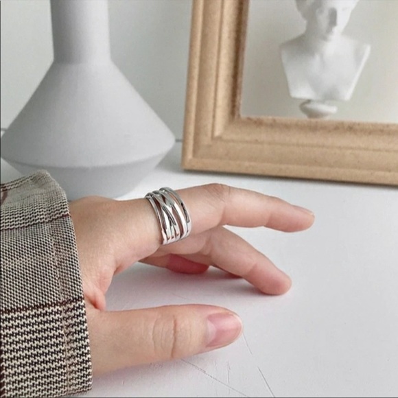 NEW Gold/925 Sterling Silver Stacked Wire Wrapped Ring - Picture 1 of 7